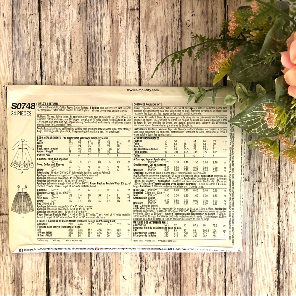 Simpicity Sewing Pattern #SO748 - Picture 4 of 4